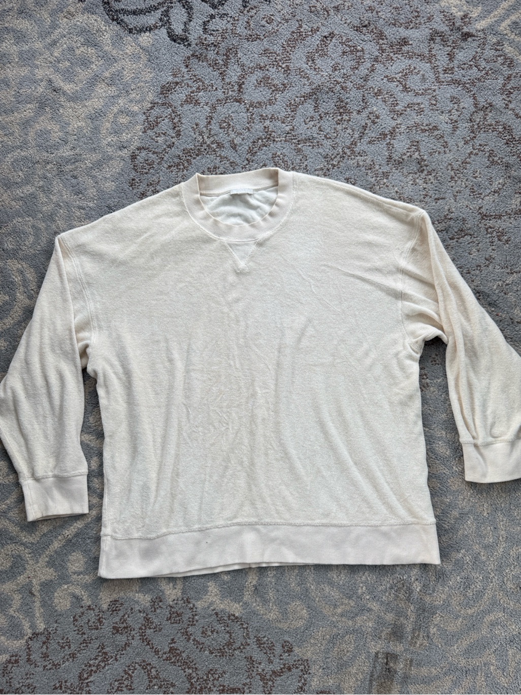 Cos Terry Crewneck Sweatshirt Cream Off White Large — image 4 of 7